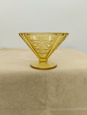 Vintage Federal Glass Madrid Amber Depression Sherbet Cup